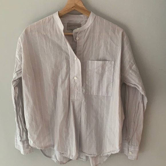 Everlane White Striped Button Down Shirt - Picture 2 of 9